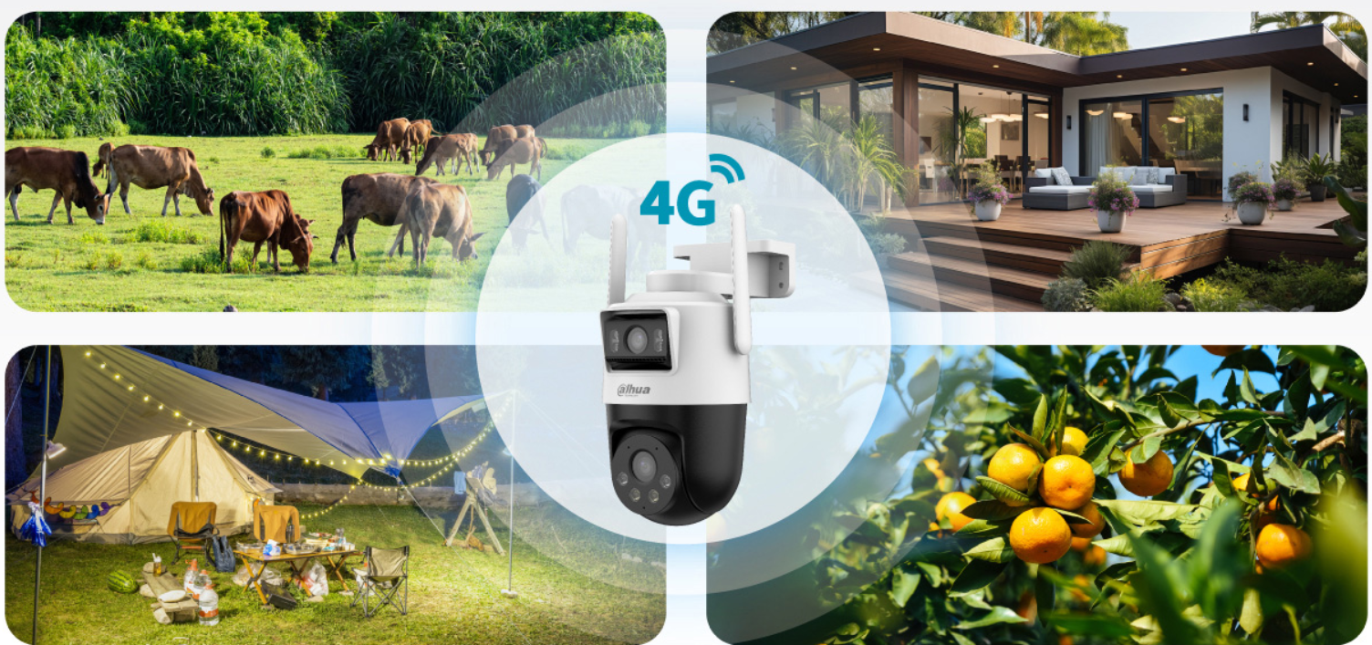 Security camera alerting intruder